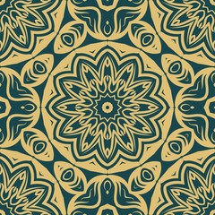Beautiful fantasy flower ornament. seamless art-deco pattern. vector illustration. for design, wallpaper, invitation
