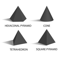 Hexagonal Pyramid Set Poster Vector Illustration