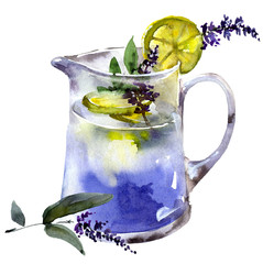 Lemonade with lemon and lavander