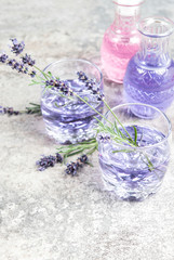 Obraz na płótnie Canvas Lavender drink glass Summer tonik lemonade