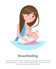 Breastfeeding Poster with Young Mother Feeding