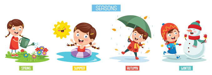 Fototapeta premium Vector Illustration Of Seasons