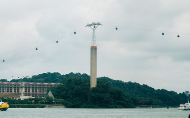 Obraz premium 27 June 2018 travel at Singapore Cable Car Sky pass to Sentosa Singgapore
