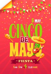 Cinco de May Fiesta Bright Promotional Poster