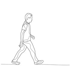 sketch guy walking, alone