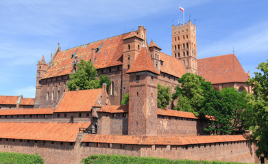 A medieval, built of red brick, castle of Teutonic Order in Malbork, Gdansk Pomerania in Poland.  © stepmar
