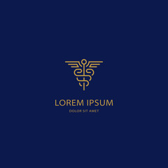 Caduceus icon vector illustration