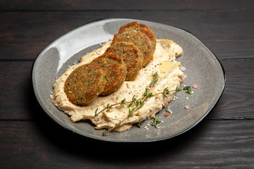 Falafel and hummus