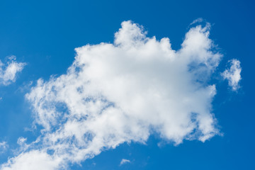 the blue sky with clouds.