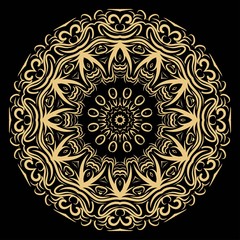 Mandala Style Vector Color Shapes. Abstract design. Fantastic decoration for fashion, holiday card, relax illustration.