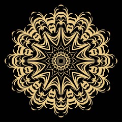 Beautiful round flower mandala. Vector illustration. Abstract