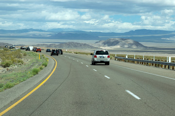 The traffic flowing from Los Angeles to Las Vegas in the United States. © ETAP