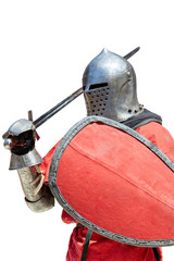 Naklejka premium Medieval knight with the sword and shield.