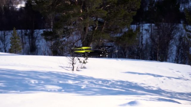 drone hover over ground