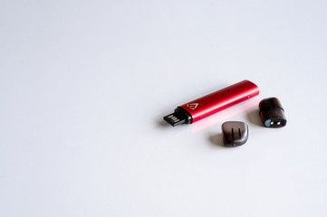 electric cigarette on white table background