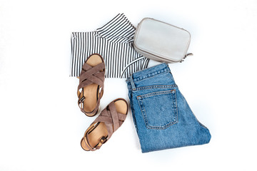 Stylish female clothes set.