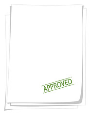 approved stamp on blank paper