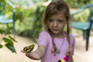 Yellow Spotted Butterfly and Girl 3