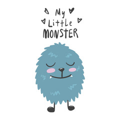 My little monster. Scandinavian style. Prints for clothes and postcards, for children. For your design.