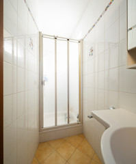 Bathroom with tiles, traditional