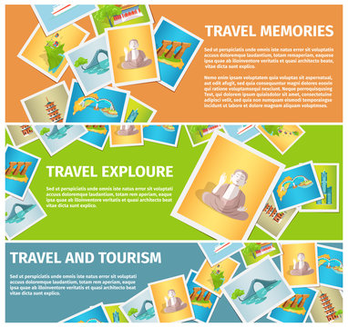 Travel Memories and Tourism Explore Web Banners