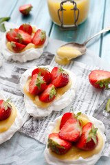 Strawberry-lime pavlova