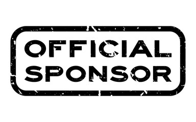 Grunge black official sponsor word square rubber seal stamp on white background