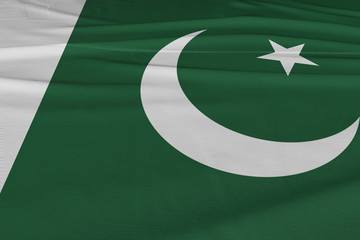 Isolated Pakistani Flag waving 3d Realistic Pakistani fabric