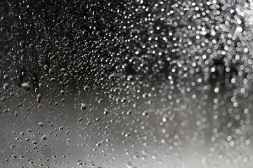 water drop on glass when raining for bakcground.