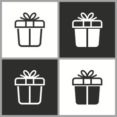 Vector gift box surprise icon.