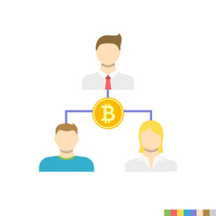 Double Spending Related Flat Vector Icon. Isolated on White Background. Trendy Flat Style.