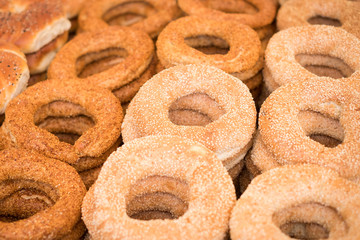 simit rings,  bread with sesame seeds 