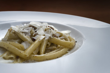 white pasta dish with cheese