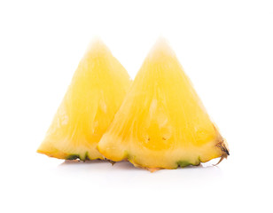 pineapple with slices isolated on white background