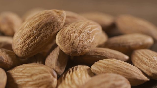 Almonds rotating close up, 4k, UHD