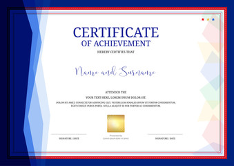 Luxury certificate template with elegant border frame, Diploma design for graduation or completion