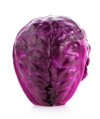 Purple cabbage isolated on white background