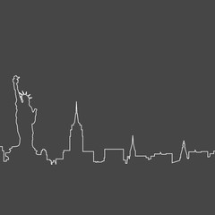 New York City skyline - sketch of NYC cityscape