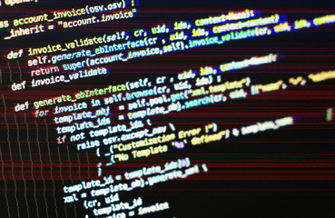 Software source code over digital glitch effect