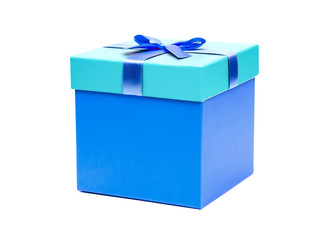 Gift box with ribbon bow. Holiday present