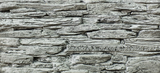 Obraz premium tile, gray wall from blocks of decorative stone