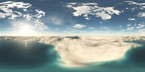 Fototapeta premium Environment map. HDRI map. equidistant projection. Spherical panorama. landscape 3d rendering 