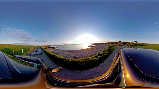 Driving through the streets of North Wales on Anglesey - United Kingdom