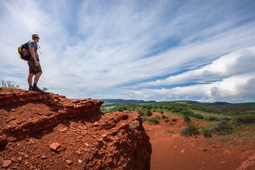 Overlooking the canyon at Red Mountain Open Space on the Colorado/Wyoming border