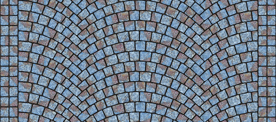 Road curved cobblestone texture 048