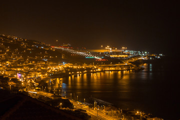 Fototapeta na wymiar Madeira airport at night