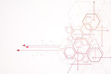 Abstract hexagon background , Technology colorful polygonal concept