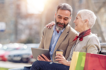 Mature couple in shopping