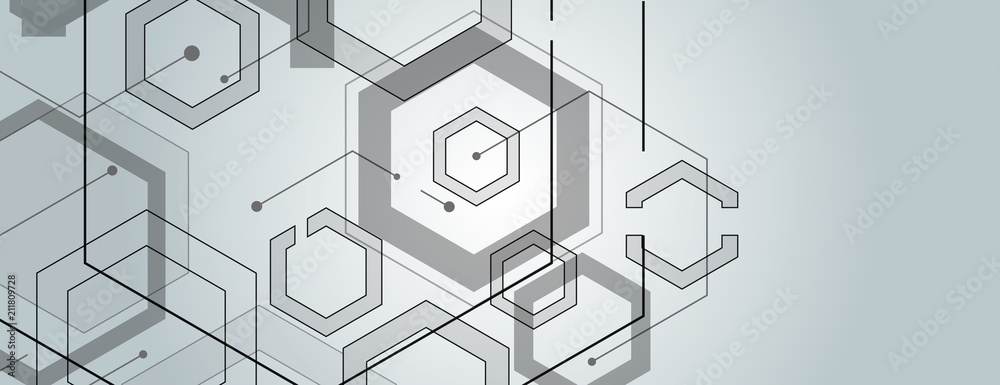 Poster Abstract geometric background with gexagon shapes