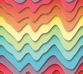 seamless pattern of wavy colored paper